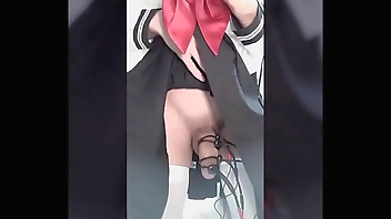 伪娘初次尝试电击射精